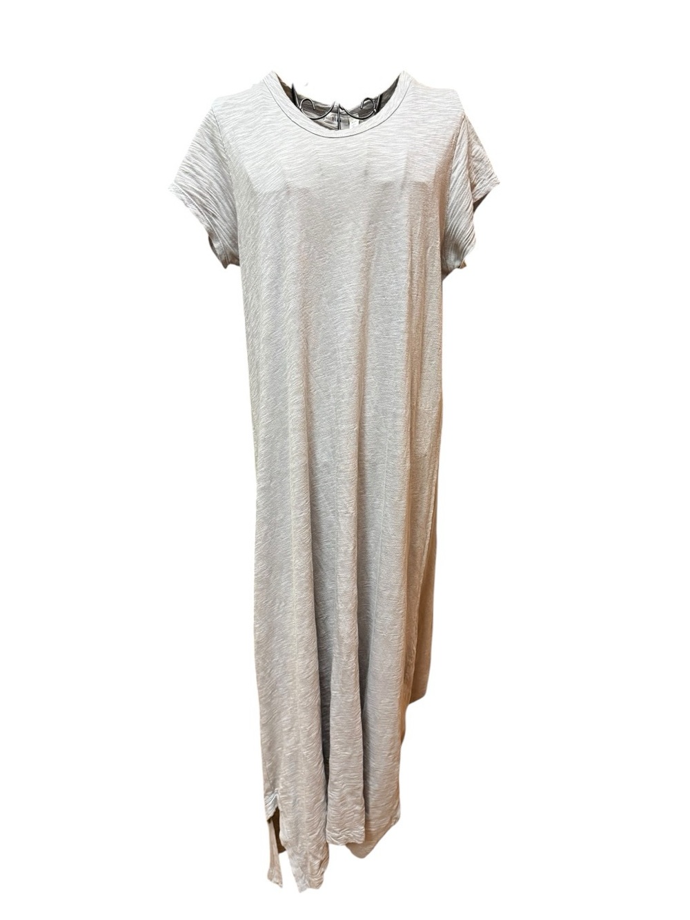 Wilt Gray Short-Sleeve Textured 100% Cotton Classic Athleisure Maxi Dress